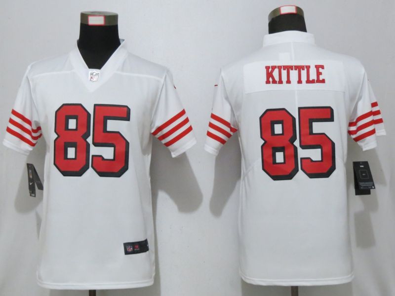 Women San Francisco 49ers #85 Kittle Nike White 2019 Color Rush Vapor Untouchable Elite Player Jersey